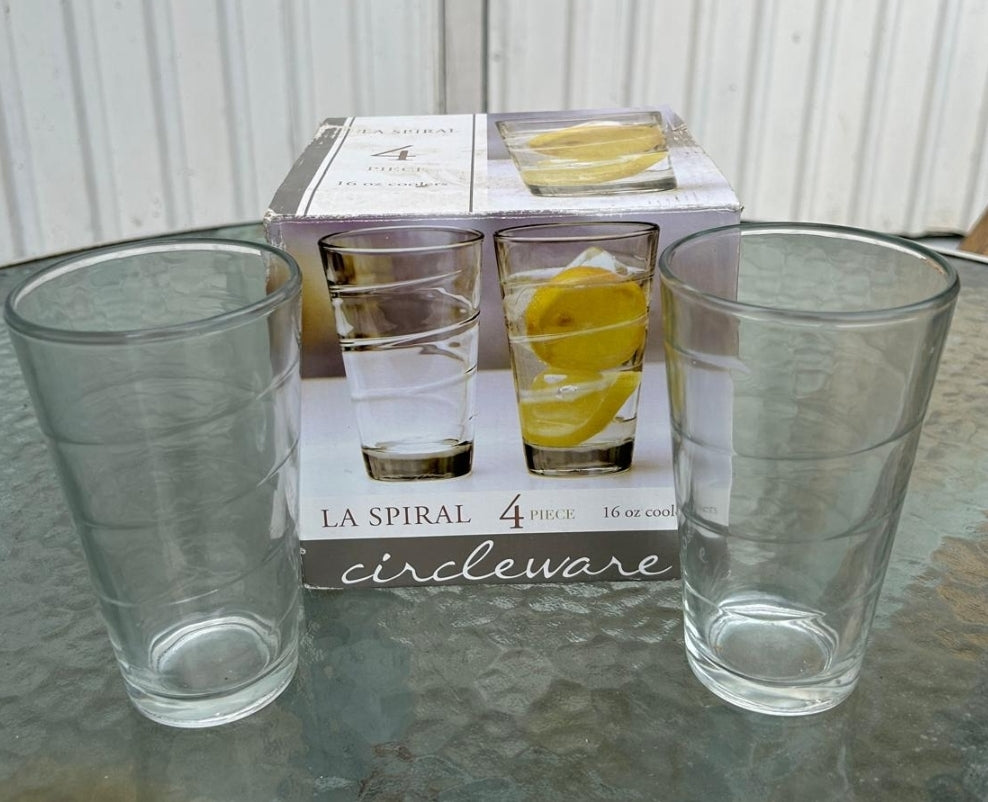 Circleware 4 Piece 16oz Swirl Glasses