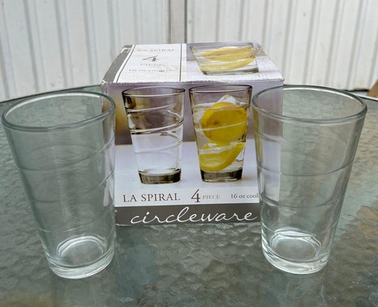 Circleware 4 Piece 16oz Swirl Glasses
